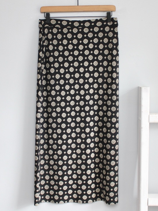 Liz Claiborne Dresses & Skirts - Liz Claiborne Vintage Y2K Black and Cream Floral Maxi Skirt Size Small Reworked